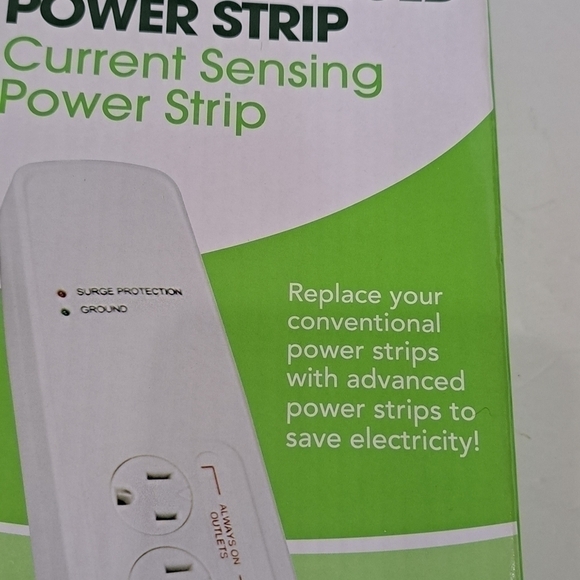 New Greenlite Surge Protector Strip 7 Outlets 1440 Joules 3 Foot Cord Boxed - Picture 3 of 7